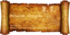 Mihalek Vitolda névjegykártya